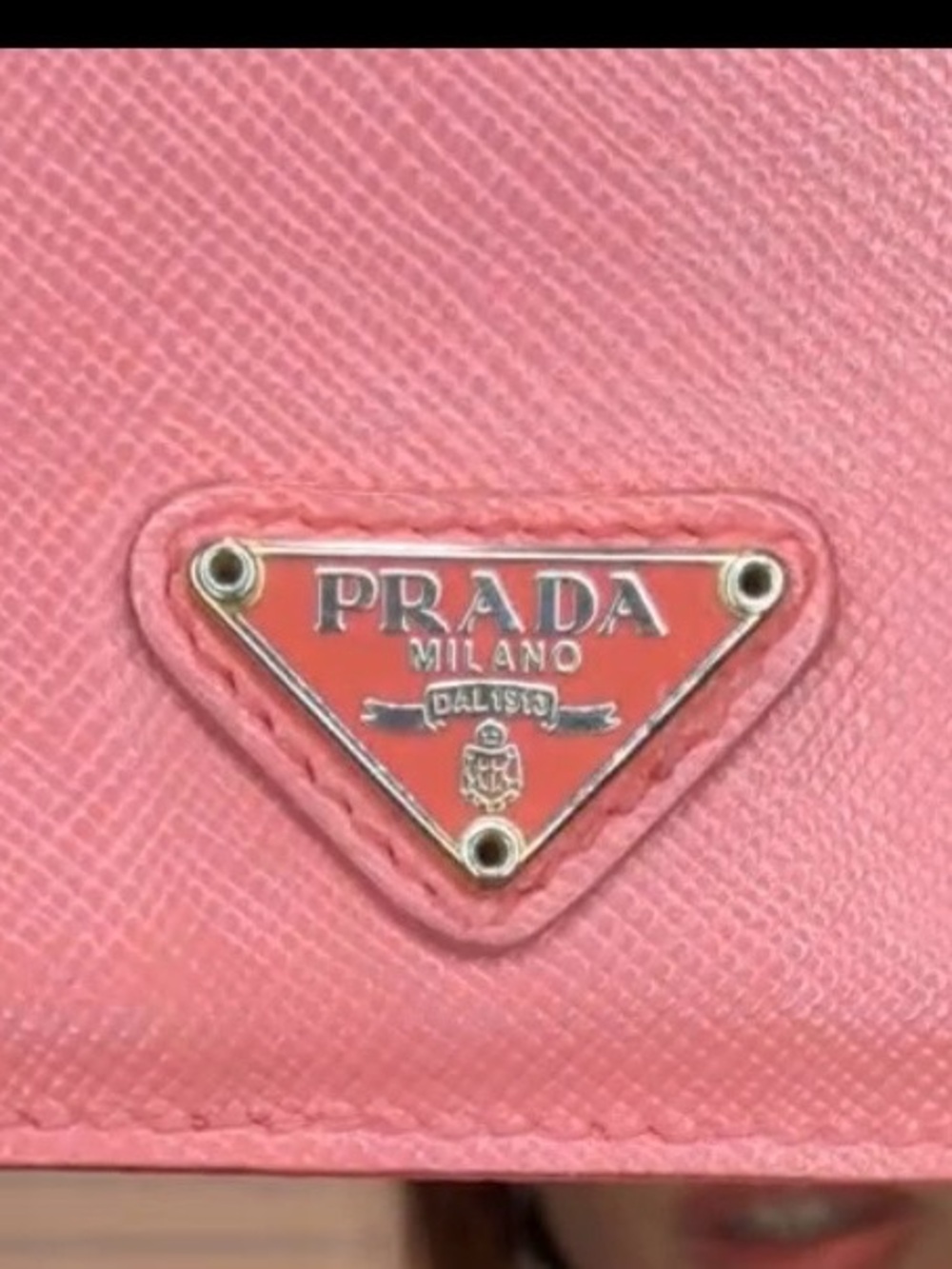 Prada Pink Saffiano Leather cardholder with iconic Triangle Logo - Picture 2 of 10